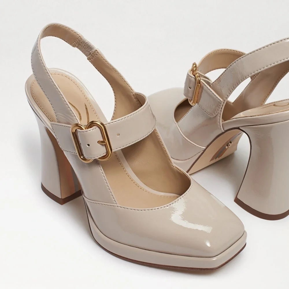 Sam Edelman Jildie Mary Jane Sling Back Heel in Linen size 8.5 - Picture 8 of 13